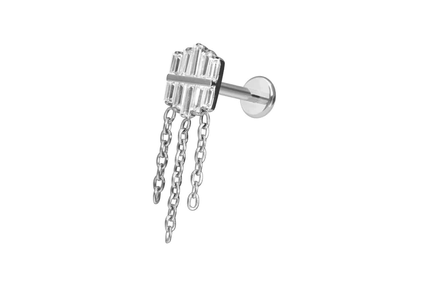 Premium Titan Labret mit Innengewinde KRISTALLCHILD + 3 KETTEN